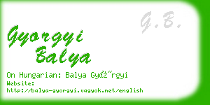 gyorgyi balya business card